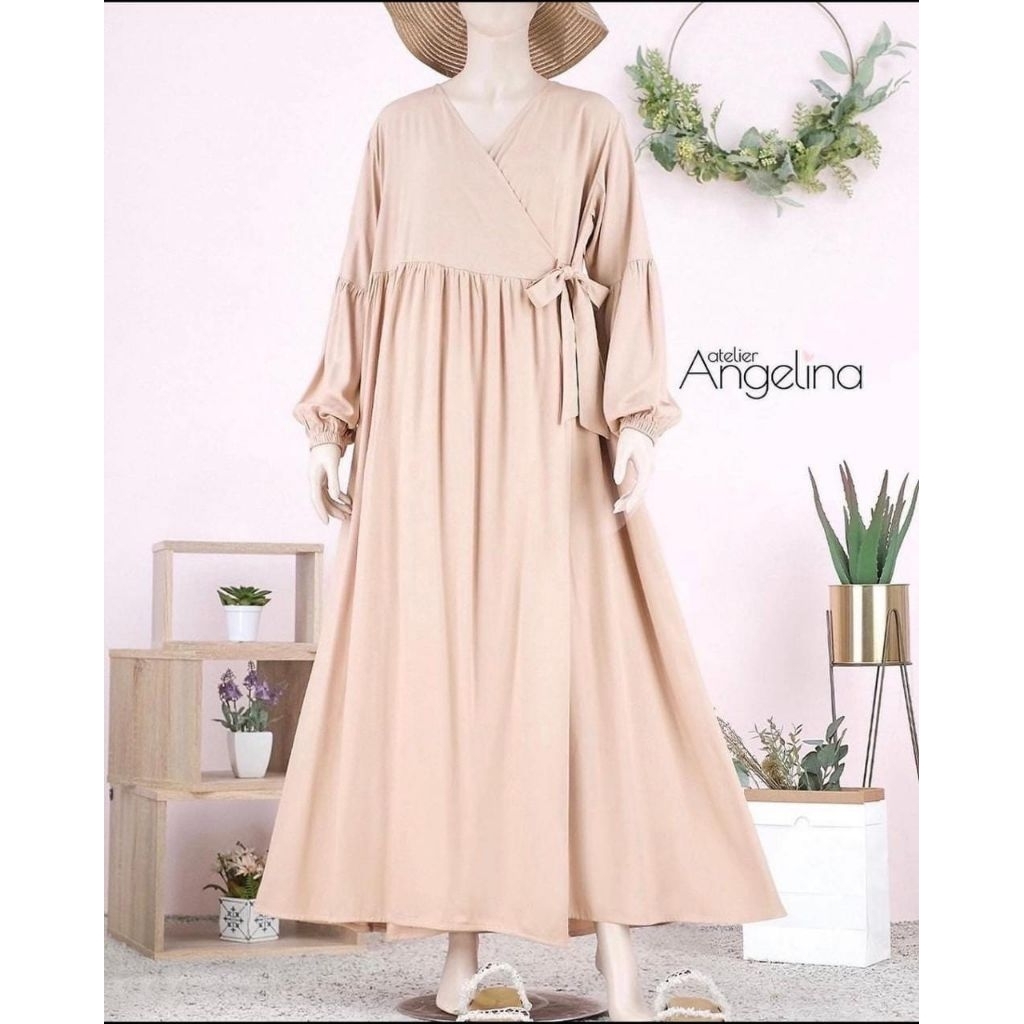 ATELIER ANGELINA • KIMONO DRESS BEIGE SIZE 1 | PARIS VISCOSE | BELLA DRESS A LETTERS BLACKPINK M | B