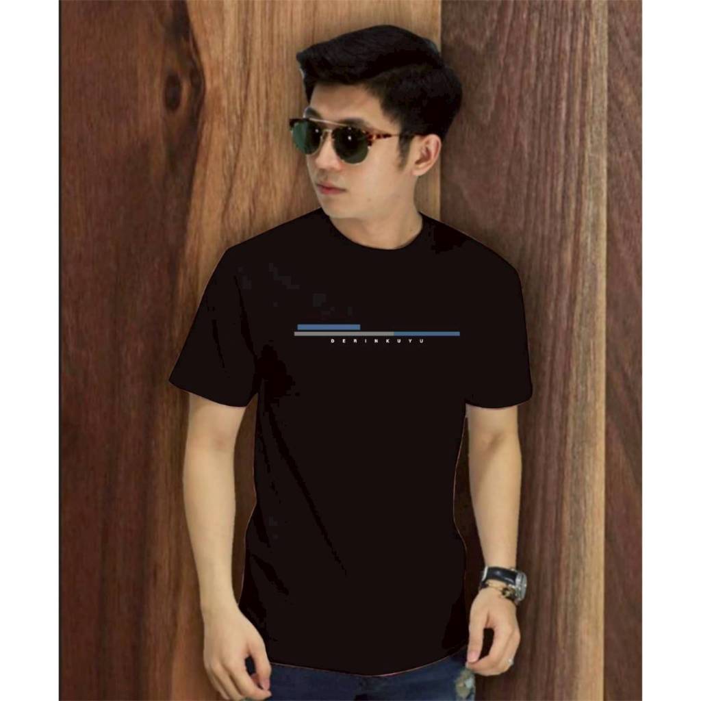 Kaos Distro Hitam Sablon  Kaos pria lengan pendek Kaos pria distro Kaos oblong Bahan Katun