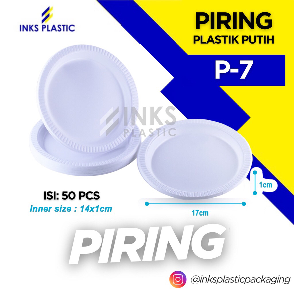 PIRING PLASTIK P7 PIRING MAKAN PUTIH P-7 SEDANG