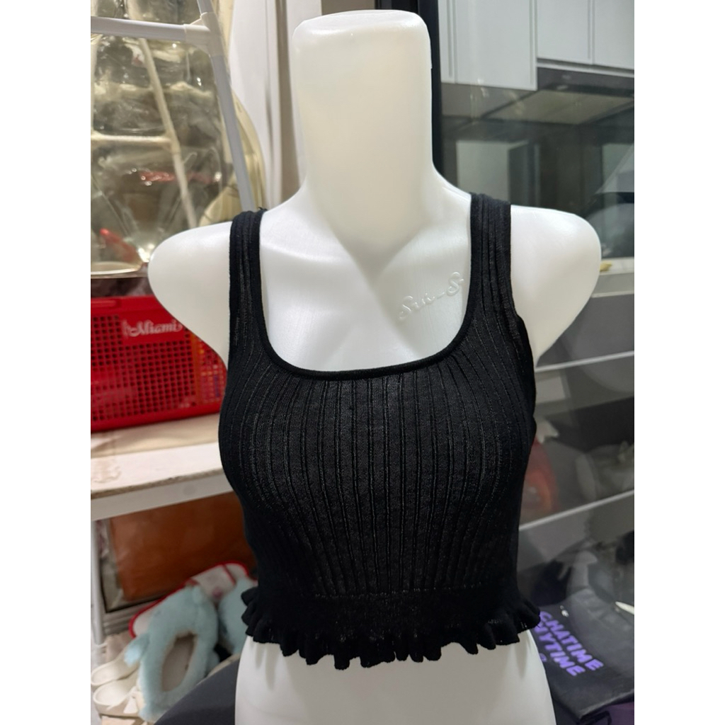 TankTop crop rajut/atasan cewek