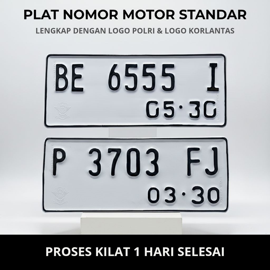 Plat Motor Standar - Plat Motor Samsat - Plat Nomor Motor - Plat Motor Custom