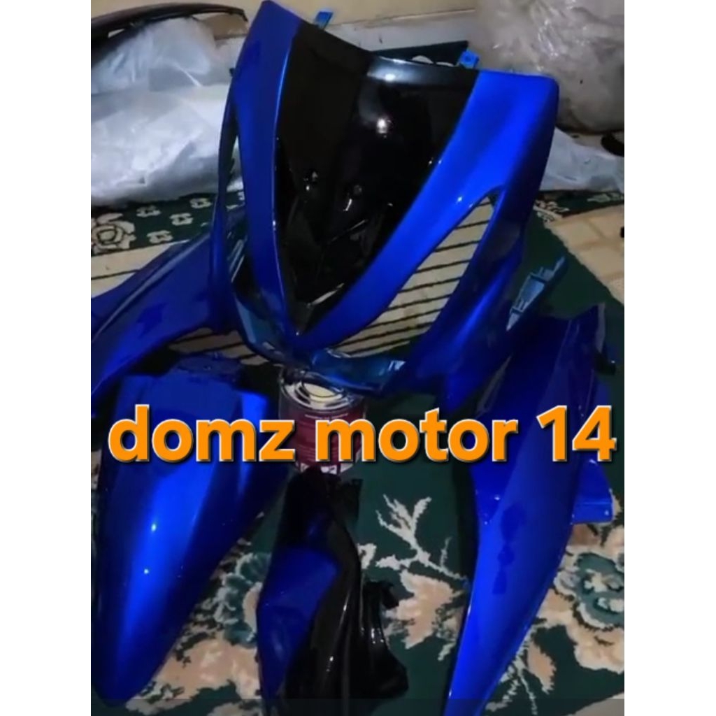 cover full body halus yamaha mio soul karbu warna biru putih mix