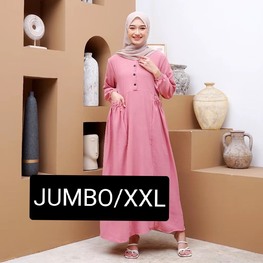 GAMIS CIKA JUMBO bahan crinkle airflow