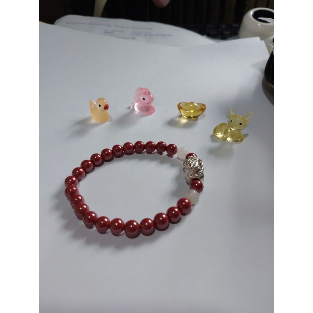gelang cinabar silver 999 pixiu