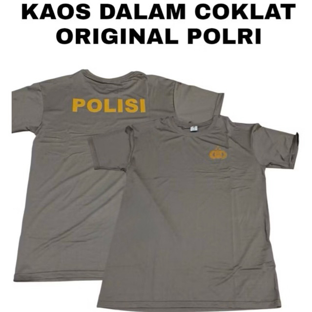 SALE KAOS DALAM POLRI BAHAN DRY-FIT ADEM Baju Kaos Polisi Coklat Dryfit Jersey Lengan Pendek Terbaru