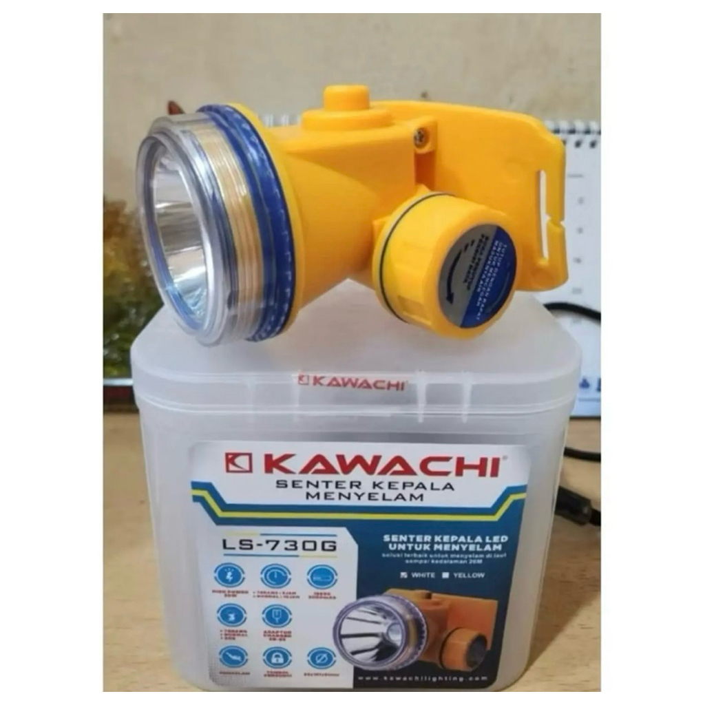 Kawachi Sure Senter Selam Kepala LS-730G 30 Watt Cahaya Putih Sistem Cas Tahan 12 Jam Wat untuk Meny