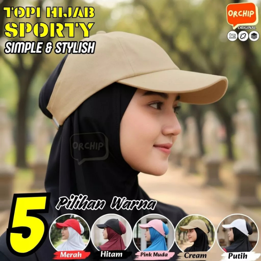 topi wanita - topi bolong - topi muslimah - topi olahraga - topi hijaber rambut cepol  simple nyaman