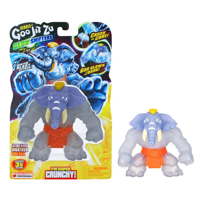 Heroes Of Goo Jit Zu Glow Shifters Hero, Super Crunchy Gigatusk Hero Ultra Rare