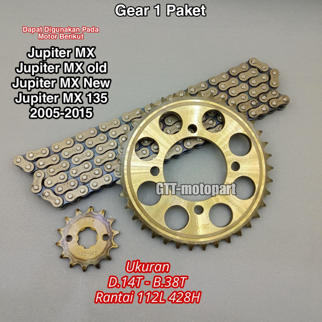 Gear gir set paket Jupiter MX New 135 Jupiter Mx old 14-38T 2005-2015