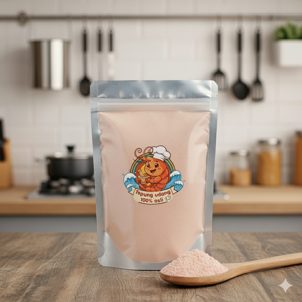 Tepung udang/rebon/ebi ciwaru murni 100% giling halus untuk konsumsi bumbu, bahan makanan & masakan