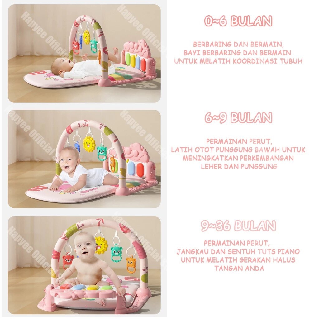 BEST SALE TINY TREASURES MART PIANO KAKI BAYI 0-36 BULAN BAYI GYM PLAYGYM MAINAN BAYI RATTLE