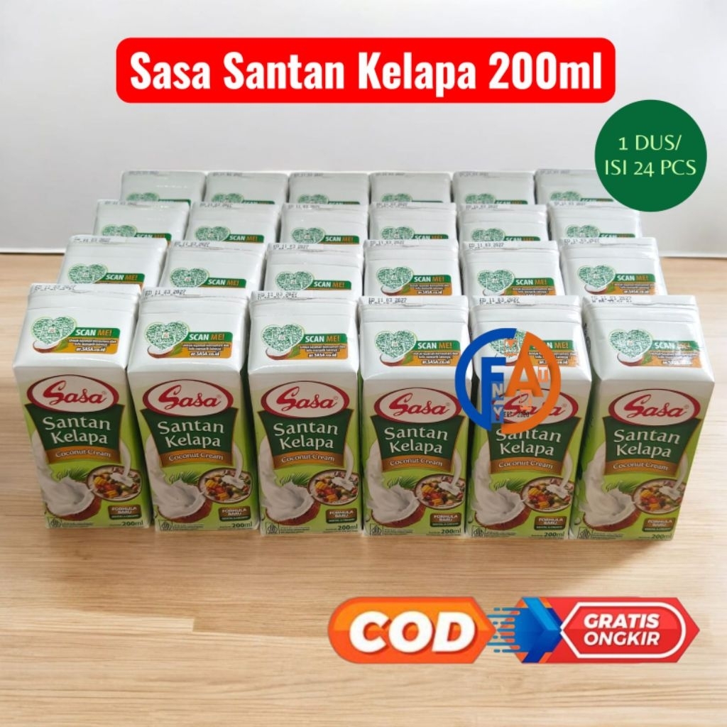 ( 1 DUS / 24 PCS) Sasa Santan Kelapa Coconut Cream 200ml x 24pcs