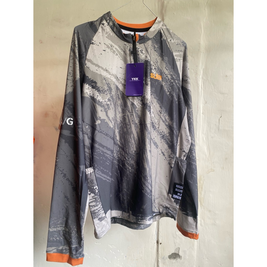 LIMITED EDITION Jersey Sepeda Gravel Sepeda Gunung MTB Sub Jersey TAG Grey Orange Limited Size S Lon