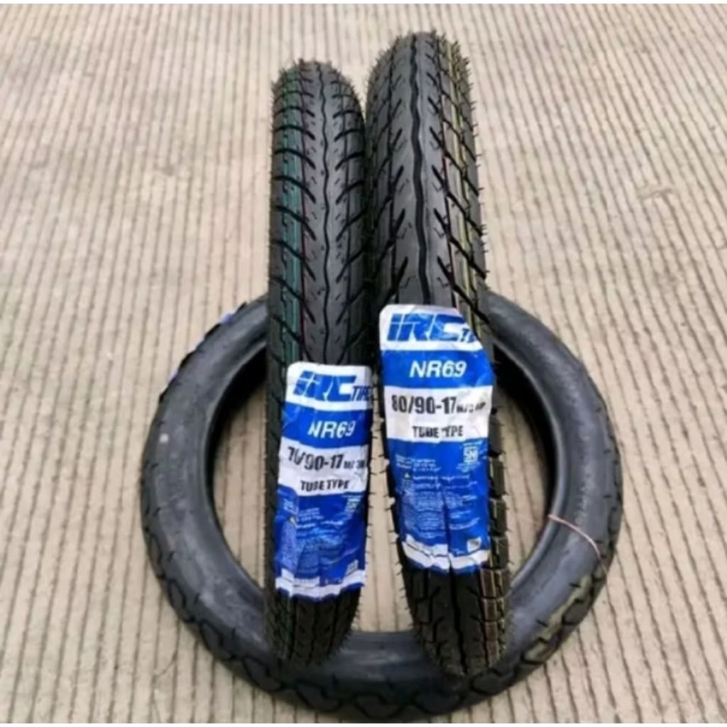 Sepasang ban luar ring 17/bebek merk IRC ukuran 70/90-17 & 80/90-17