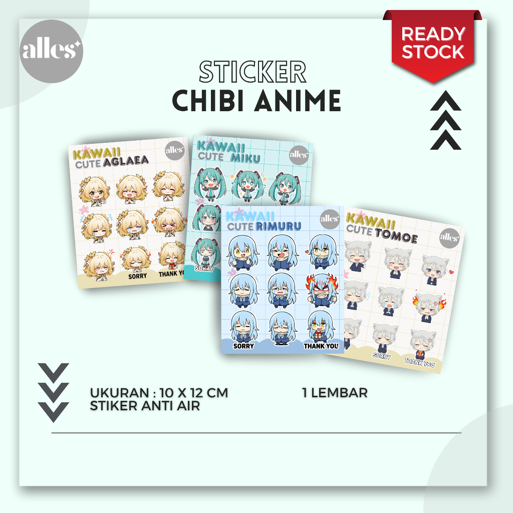 Sticker Chibi Anime Anti Air – Sticker Vinyl Waterproof | Sticker Cutting Anime | Sticker Anime Kawa