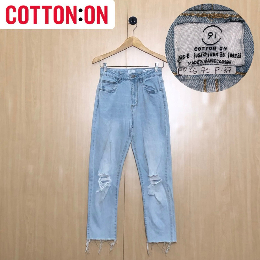 Cotton On HW stretch mom jeans XS-S