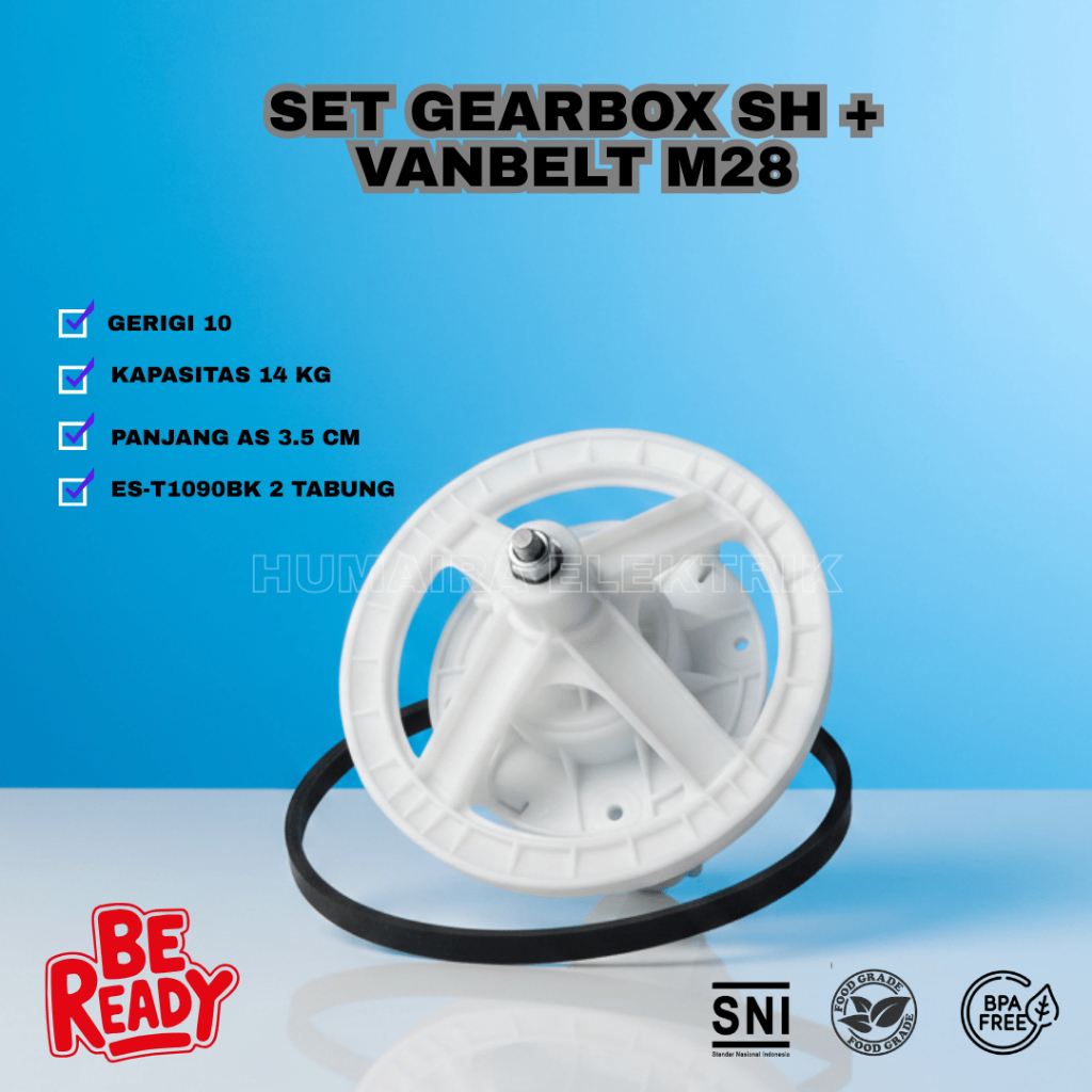 Set Komplit Gearbox & V-Belt Mesin Cuci Sharp 2 Tabung