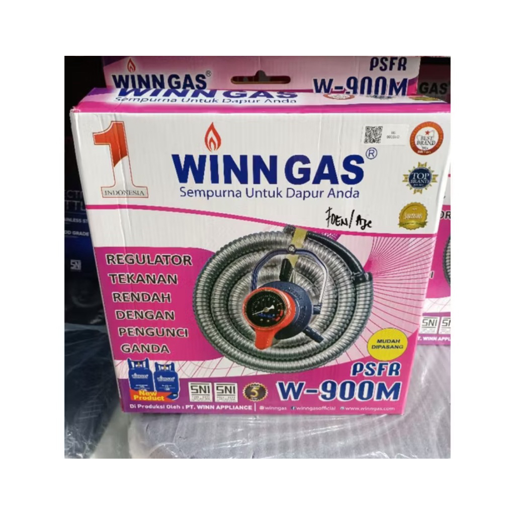 REGULATOR WINN W900M + SELANG GAS - SELANG GAS WINN PLUS REGULATOR - REGULATOR SET WINN GAS - KEPALA