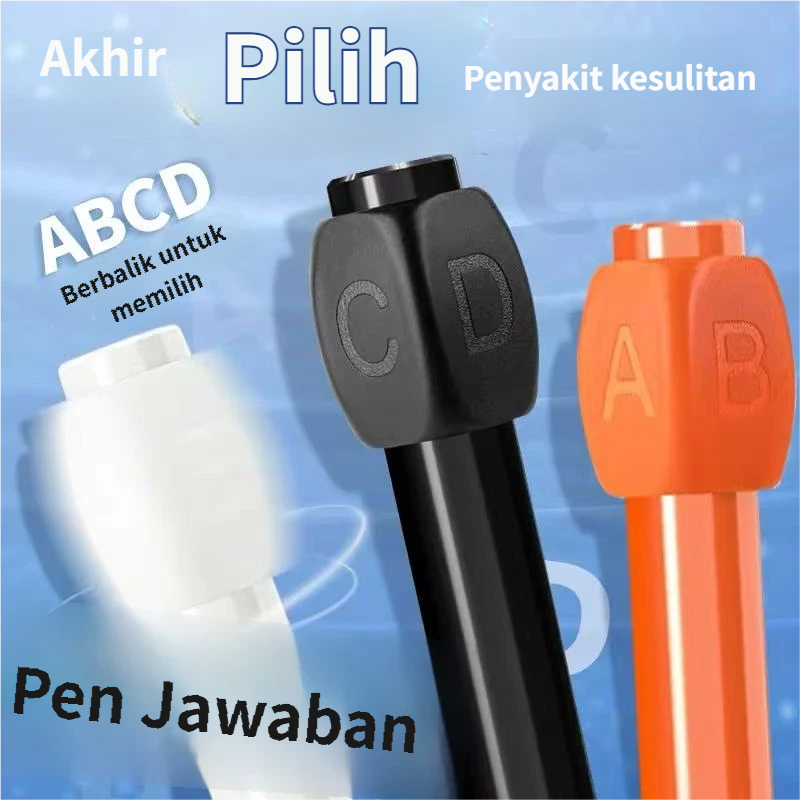 [Siap Kirim] Pulpen Jawaban Ajaib - Pulpen Gel Cepat Kering, Putar & Klik untuk Belajar, Ujian, dan 