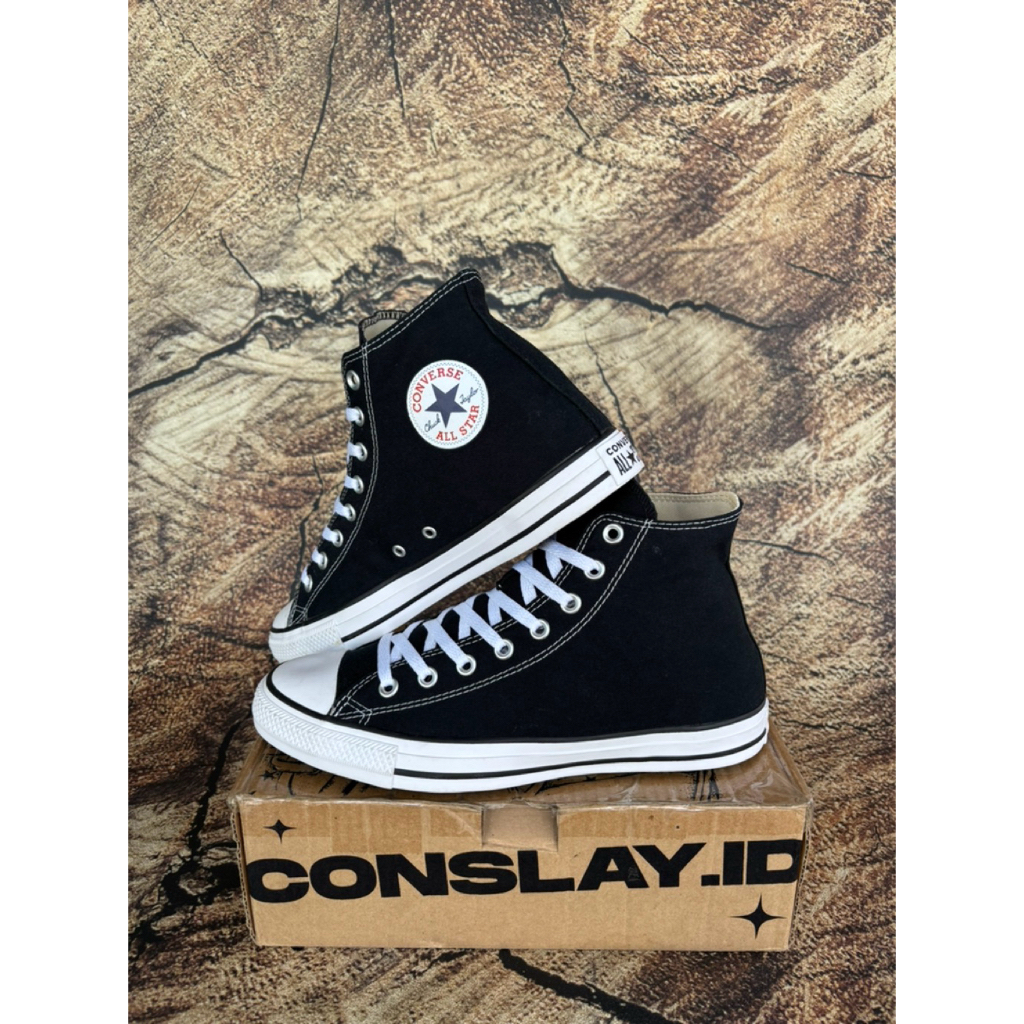 ( Size 45 ) Converse CT Hi Black White Canvas