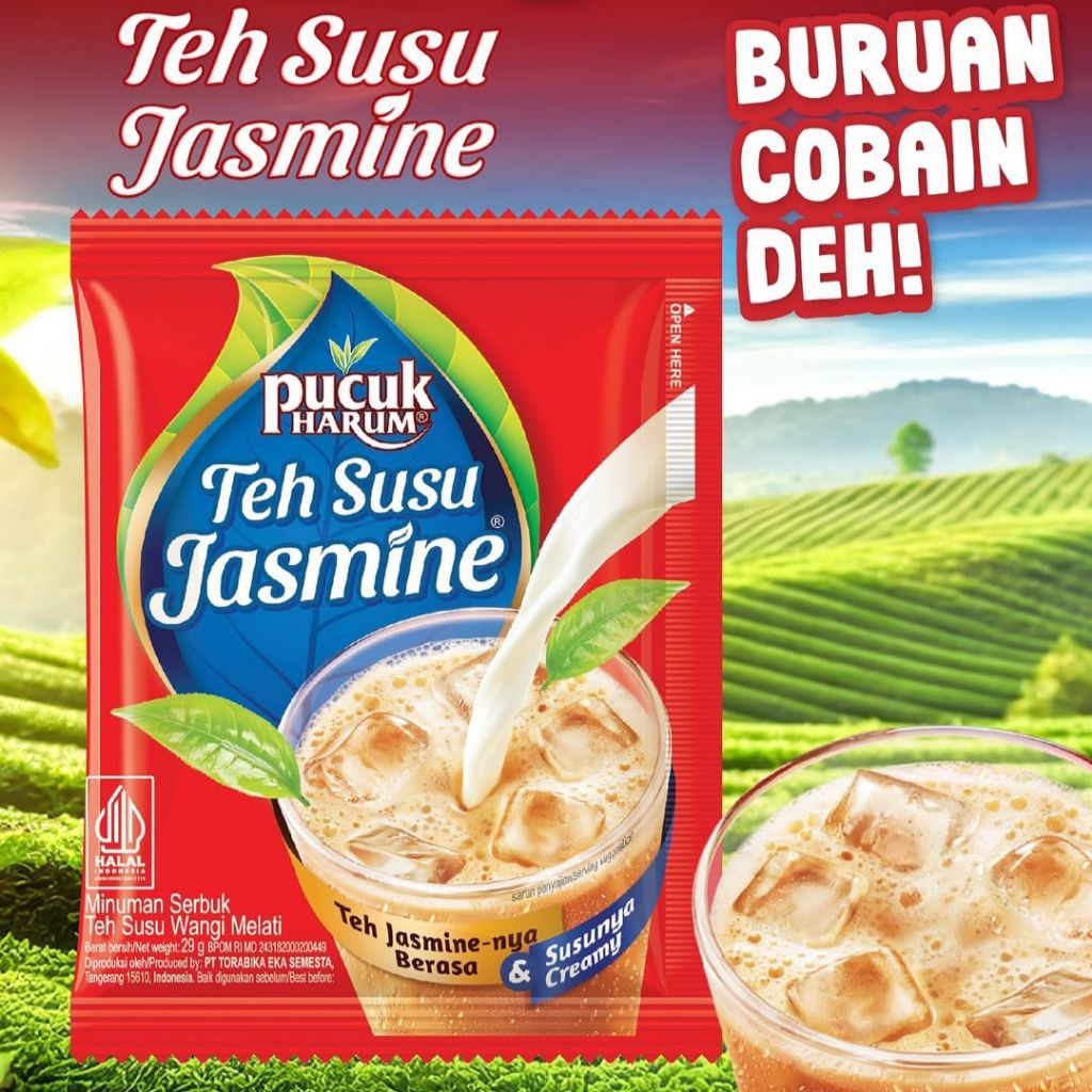 Teh Susu Jasmine Pucuk (10 x 29gr)/Minuman Teh Pucuk Teh Jasmine Susu