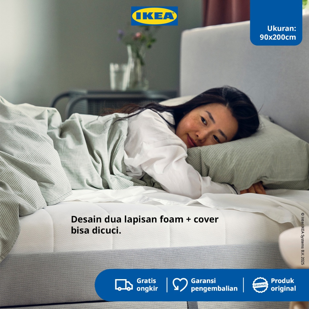 IKEA AFJALL Kasur Busa Tipe Keras Putih 90x200 cm