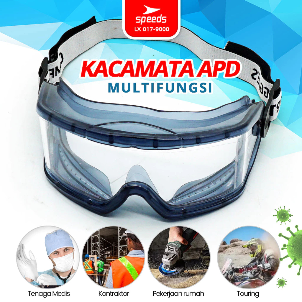 SPEEDS Kacamata Safety Glass Kacamata Anti Virus Kacamata APD LX 017-9000