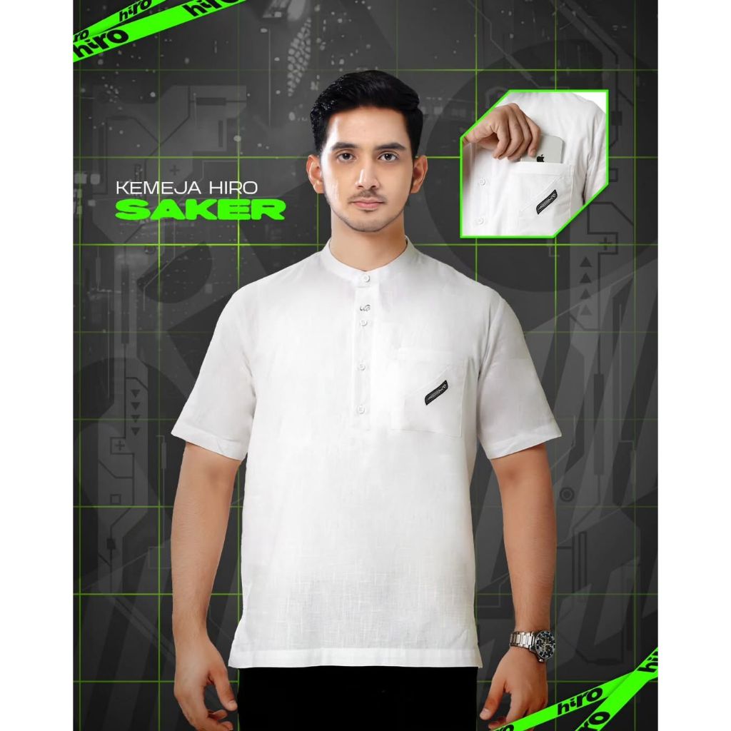 RABBANI - KEMEJA HIRO SAKER - KEMEJA RABBANI - KOKO RABBANI - KEMKO HIRO RABBANI - KEMEJA PUTIH PRIA