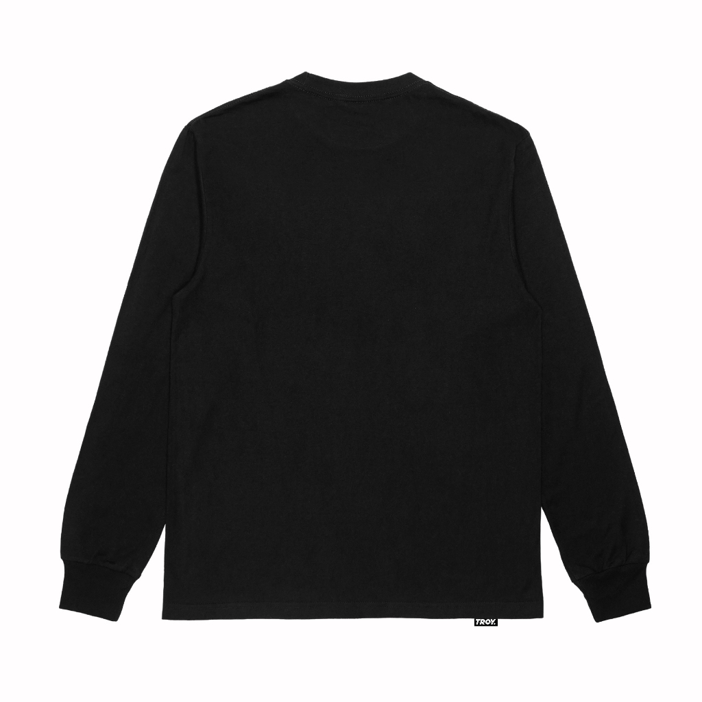 Troy Company Longsleeve Tshirt Black Typo - Kaos Hitam Lengan Panjang LSD 3437