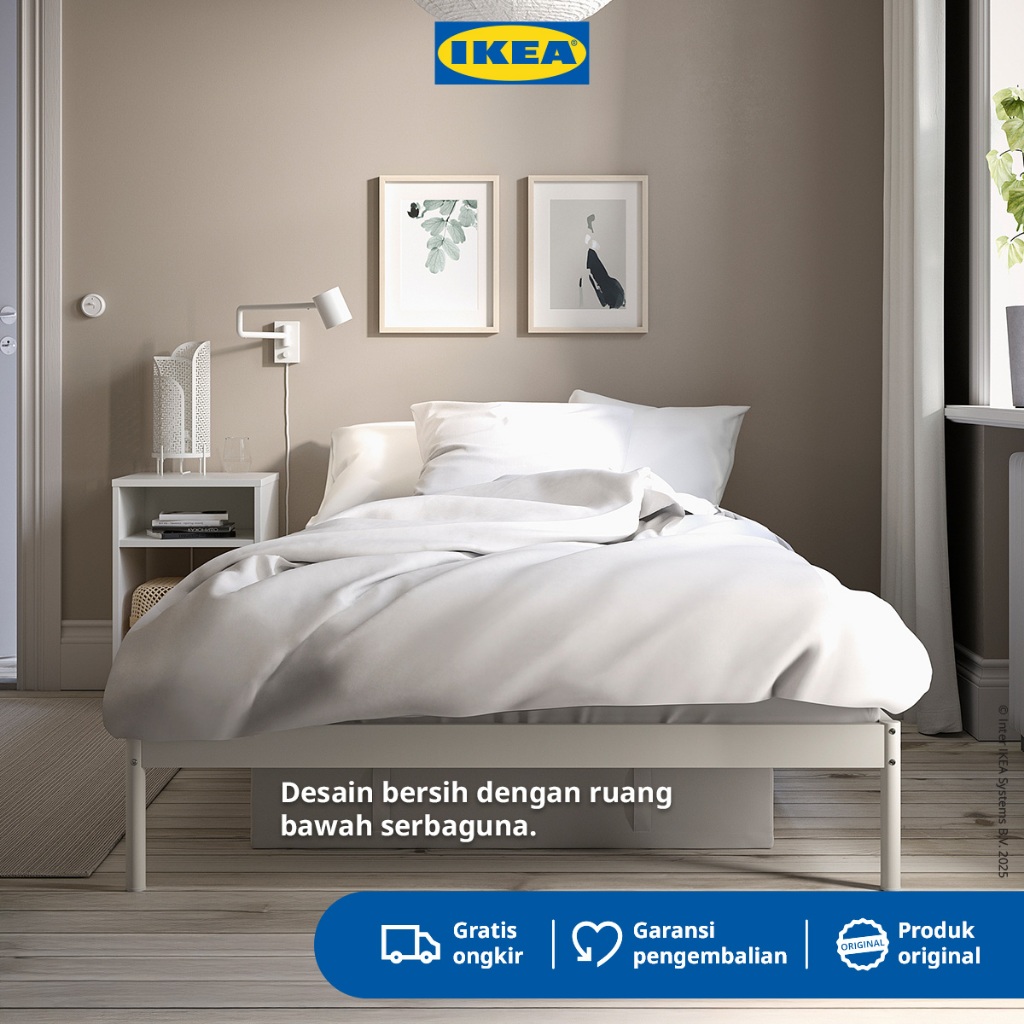 IKEA VEVELSTAD Rangka Tempat Tidur Minimalis Putih 120x200 cm