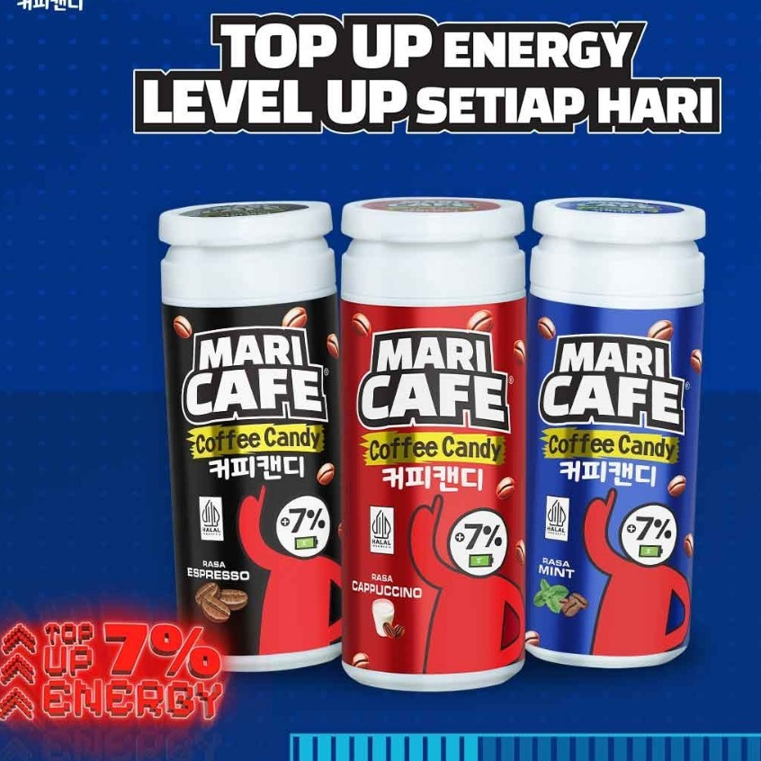 MARICAFE COFFE CANDY KEMASAN BOTOL - Permen Kopi Dengan Bentuk Biji Kopi Kemasan Botol isi 35 Gr