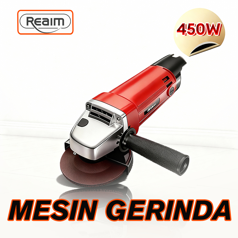 REAIM Mesin Gerinda Tangan 4 inch Gergaji Mesin Mini Gergaji Kayu Amplas Mesin Potong Poles