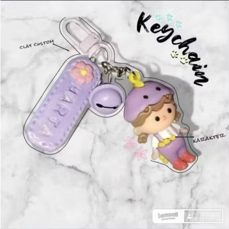 Gantungan Kunci Custom Nama | Handmade Clay | Soft Clay