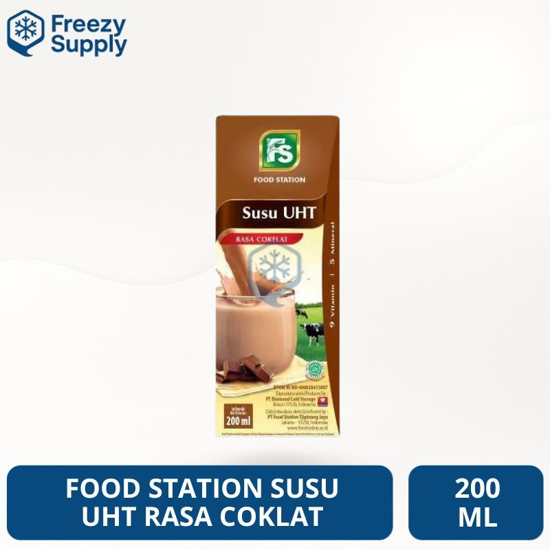 Food Station Susu UHT Rasa Cokelat 200 ML  Freezy
