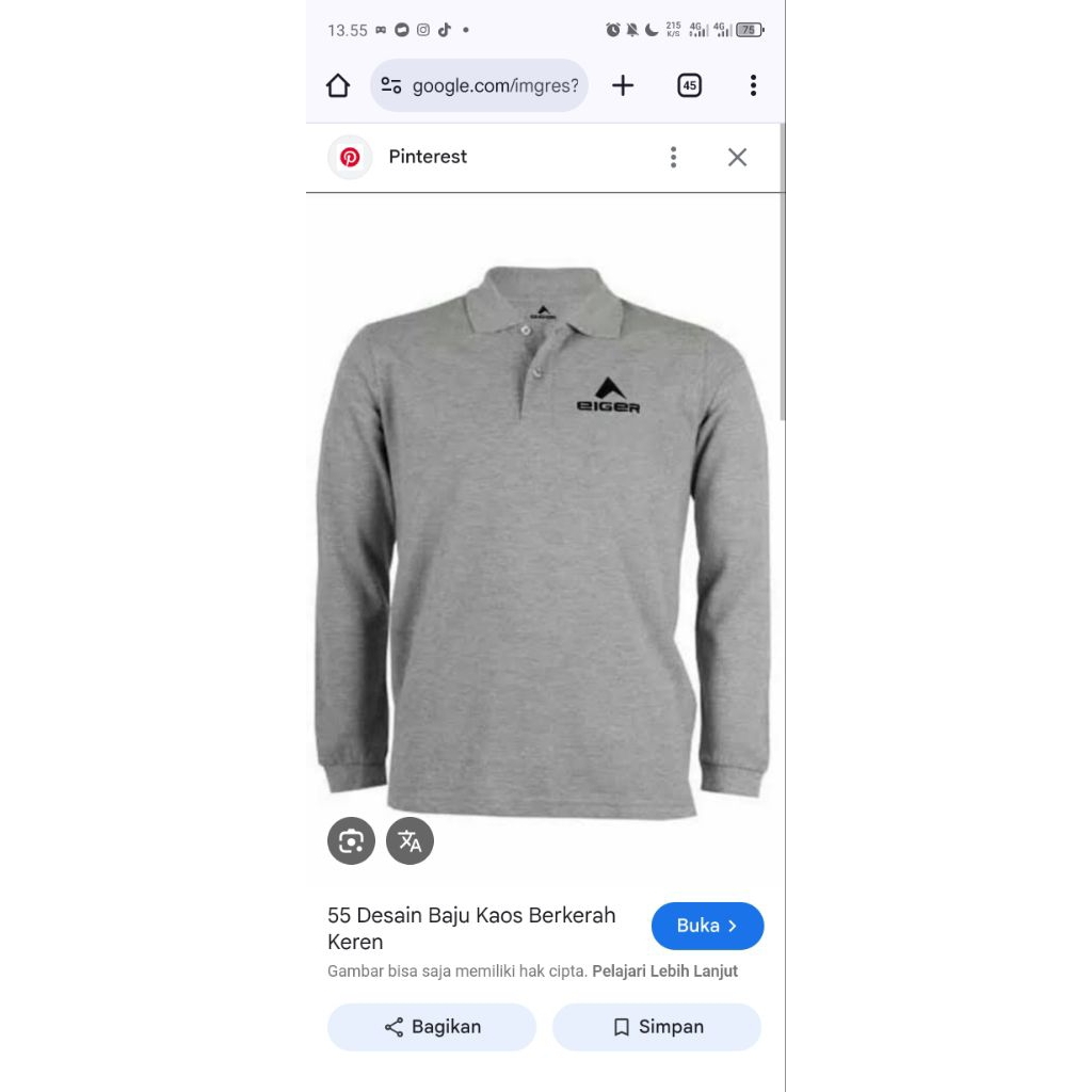 KAOS EIGER PREMIUM FLASH SALE LENGAN PANJANG BERKERAH