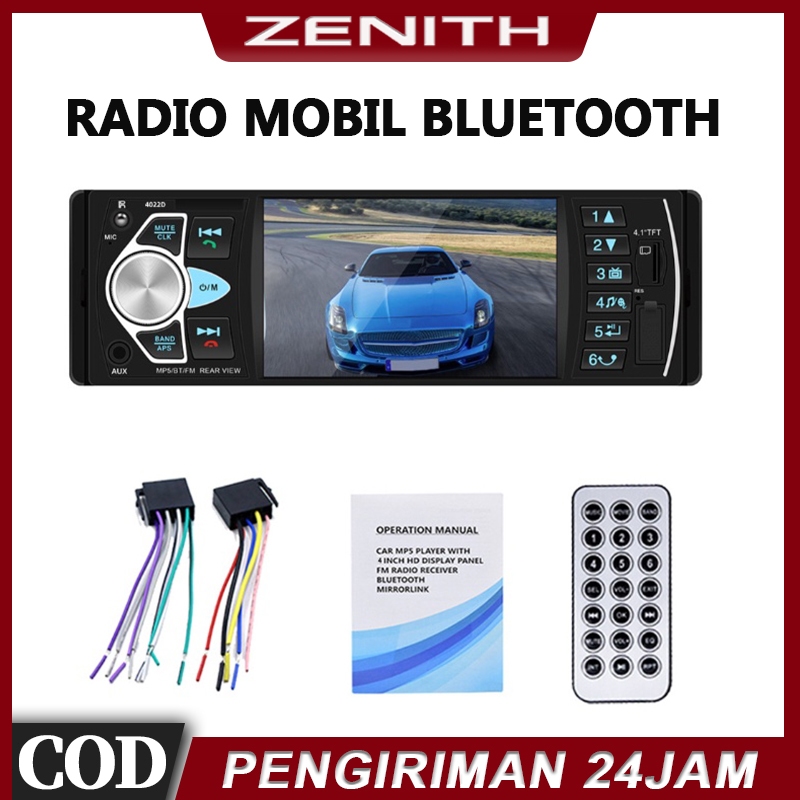 Head Unit Single Din 4022D 4.1 Inch MP5 Radio Mobil Bluetooth Kamera Belakang + Remote