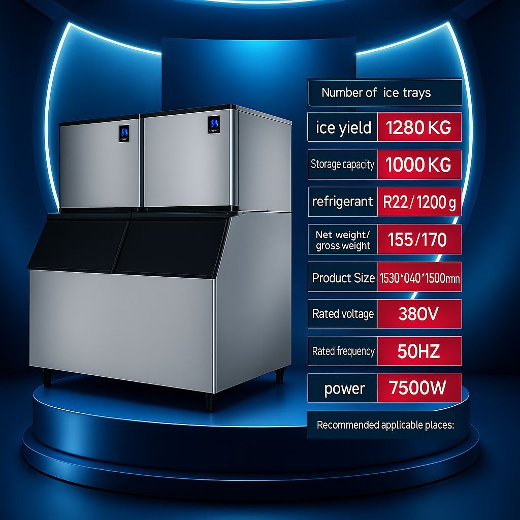 MESIN ES BATU ICE CUBE MAKER 1000KG 1 TON PERHARI MESIN ICE CUBE MESIN ES BATU CAFE RETAURANT HOTEL