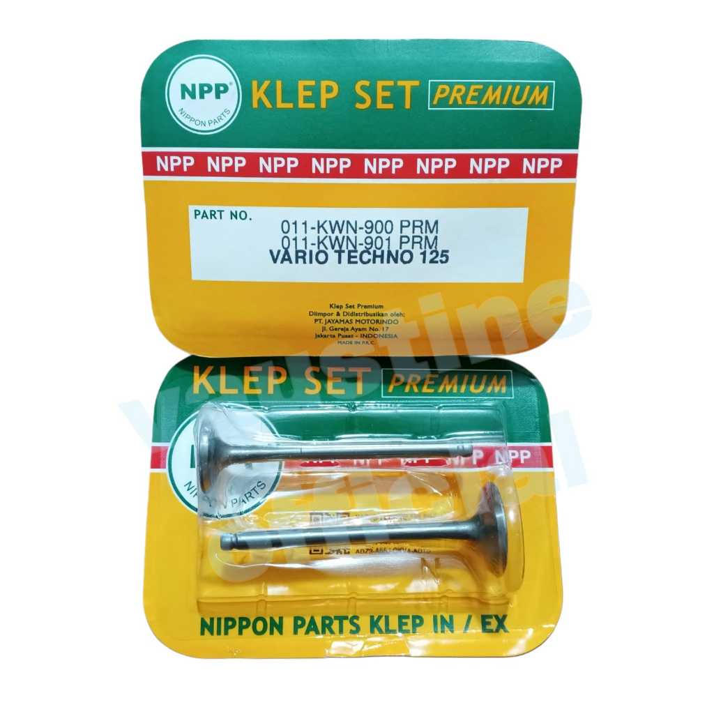 KLEP PREMIUM PAYUNG KLEP SET IN EX VARIO TECHNO 125 FI / VARIO 125 LED / VARIO 125 KWN ORI NPP