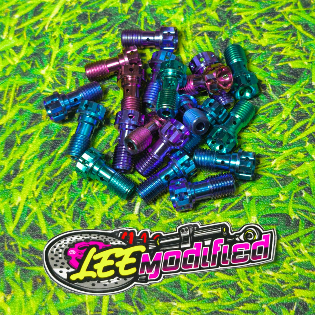 Baut banjo kaliper titanium baut nepel kaliper titanium drat halus dan drat kasar