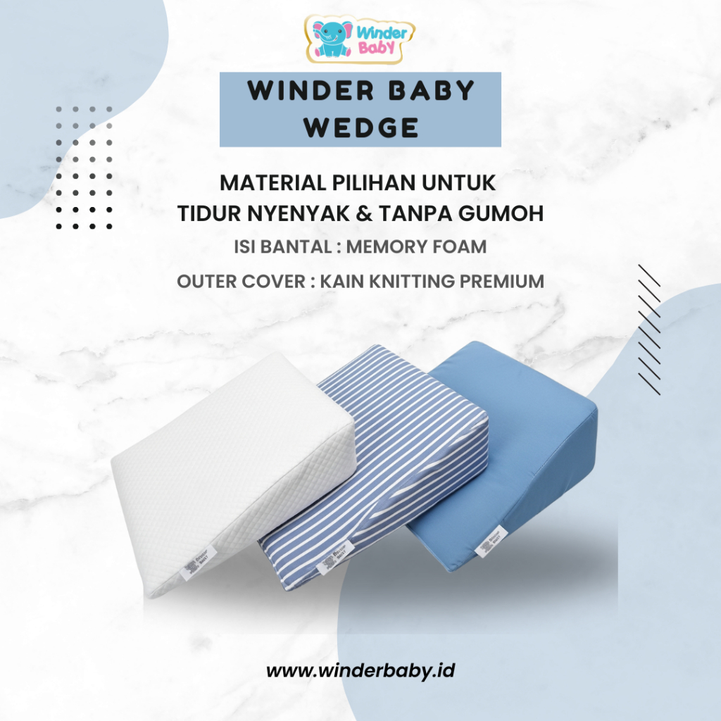 Winder Baby Bantal Wedge Anti Gumoh Bayi | Anti Refluks, Anti Muntah ASI, Penahan Posisi Tidur
