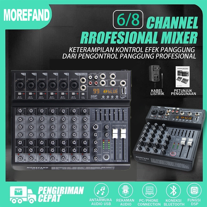 Better 7 Mixer Audio Original 7 Channel 7CH USB MP3 Bluetooth mixer audio amplifiers 4channel mixer