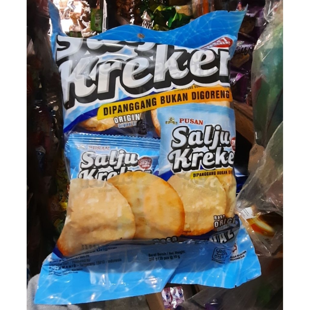 salju kreker/rice crackers dipanggang bukan digoreng