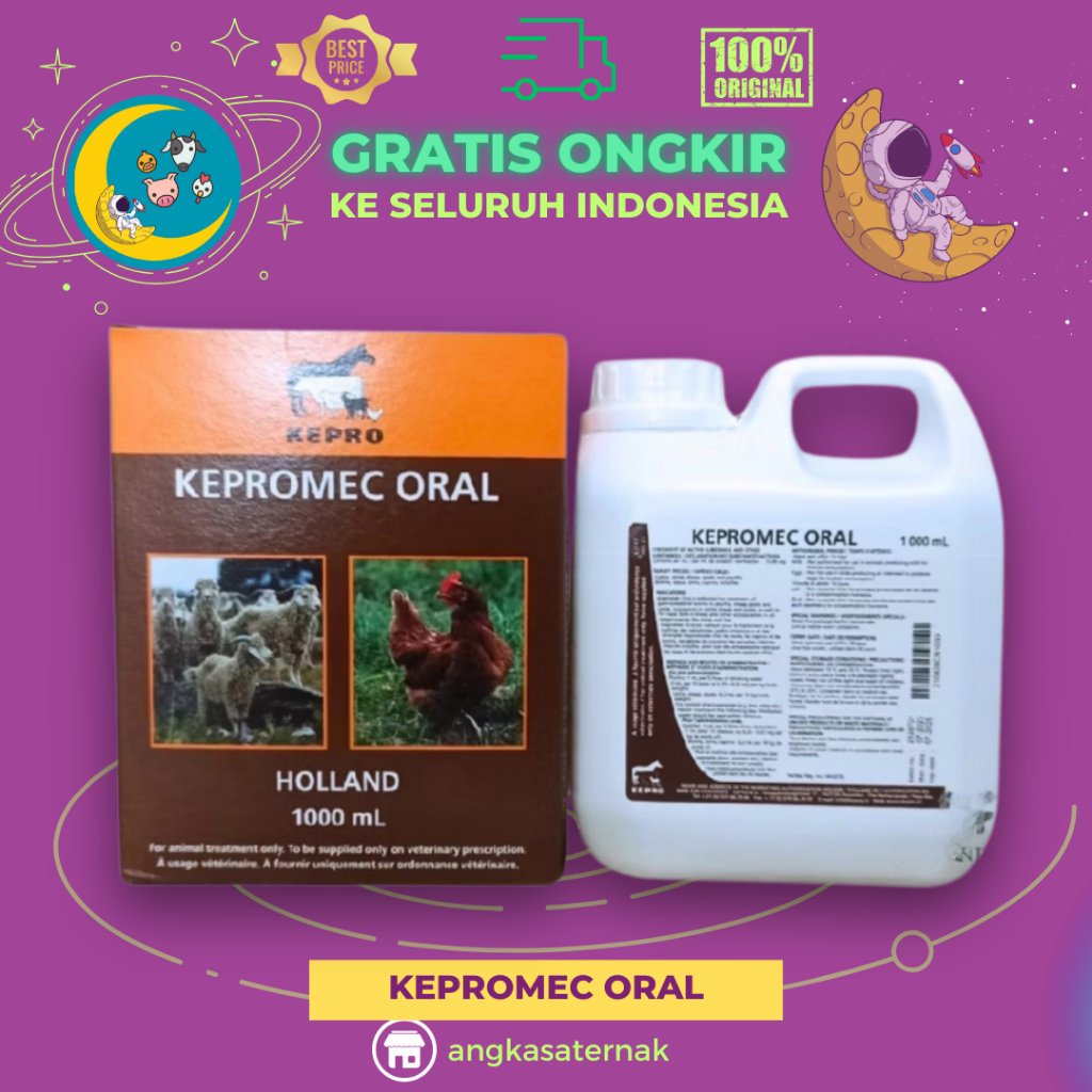 KEPROMEC ORAL 1 LITER ORIGINAL BY OTASINDO - Ampuh Atasi Cacingan, Kutu, Kudis & Scabies Hewan.