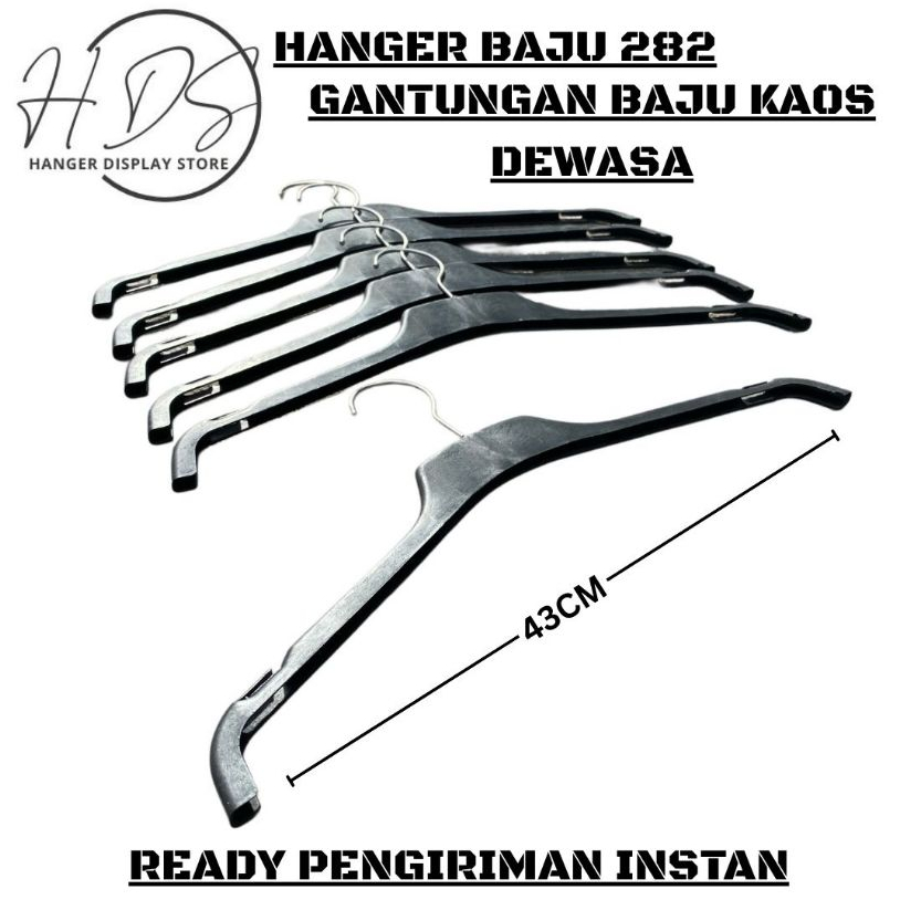 [12Pcs] Hanger 282 Hitam Dewasa / Hanger Baju Dewasa / Hanger Dewasa / Gantungan Baju Dewasa / Hange