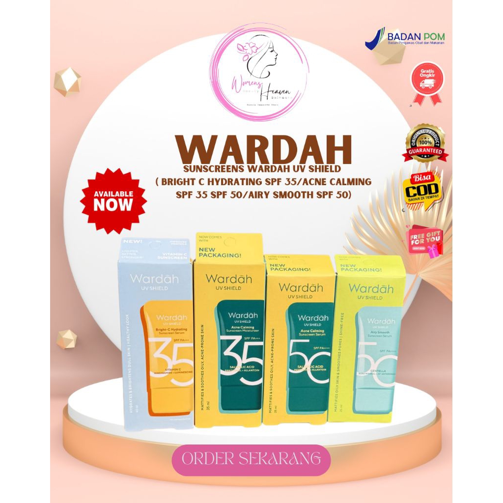 WARDAH - Sunscreen Wardah spf 35 / Sunscreen wardah Acne Calming Spf 35 / Sunscreen Wardah UV Shield