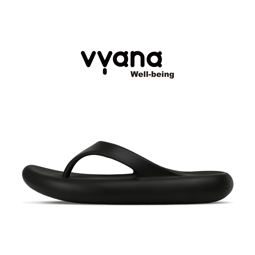 VYANA Flow Sandal Jepit Medis Rehabilitasi–Terapi Fasciitis Plantar–Anti Pegal, Anti Bakteri - Hitam