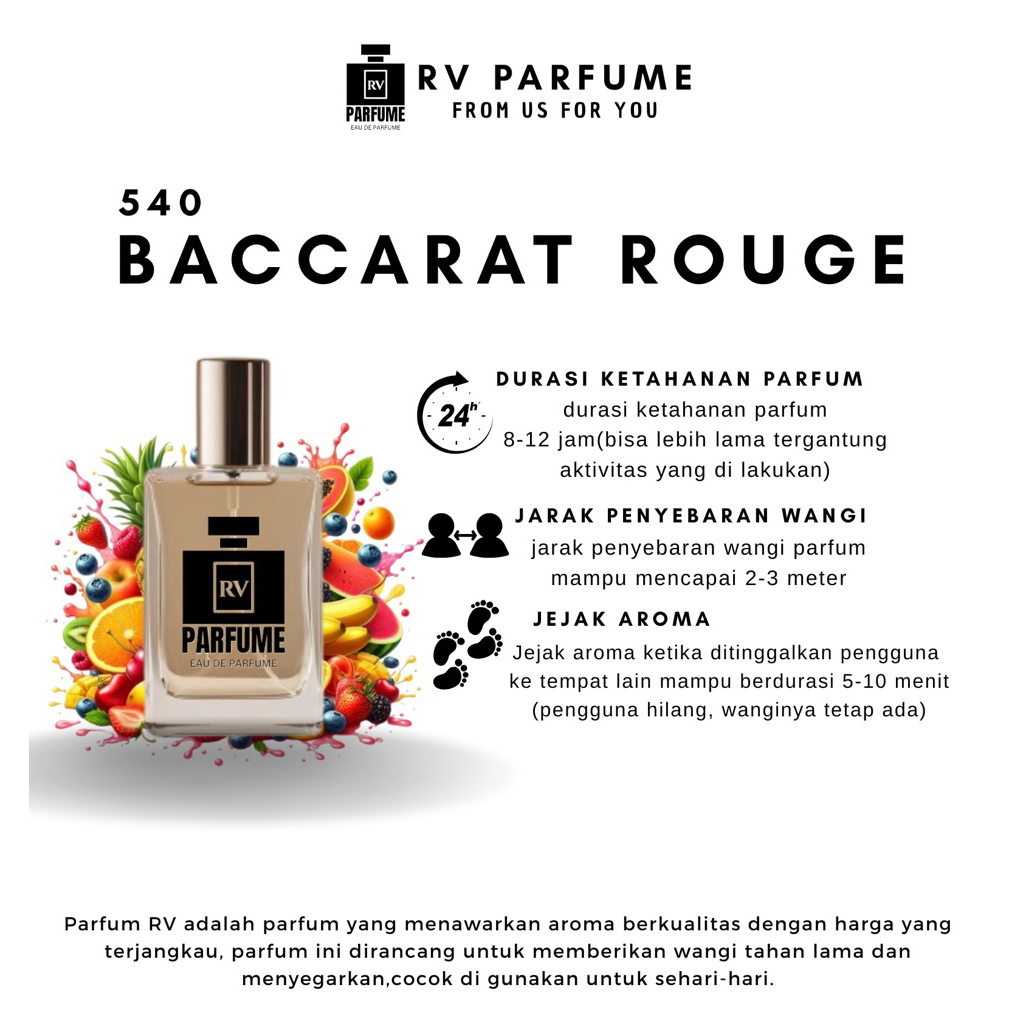 (BISA COD) parfum pria wanita parfum original non alkohol AROMA BACCARAT 20ml