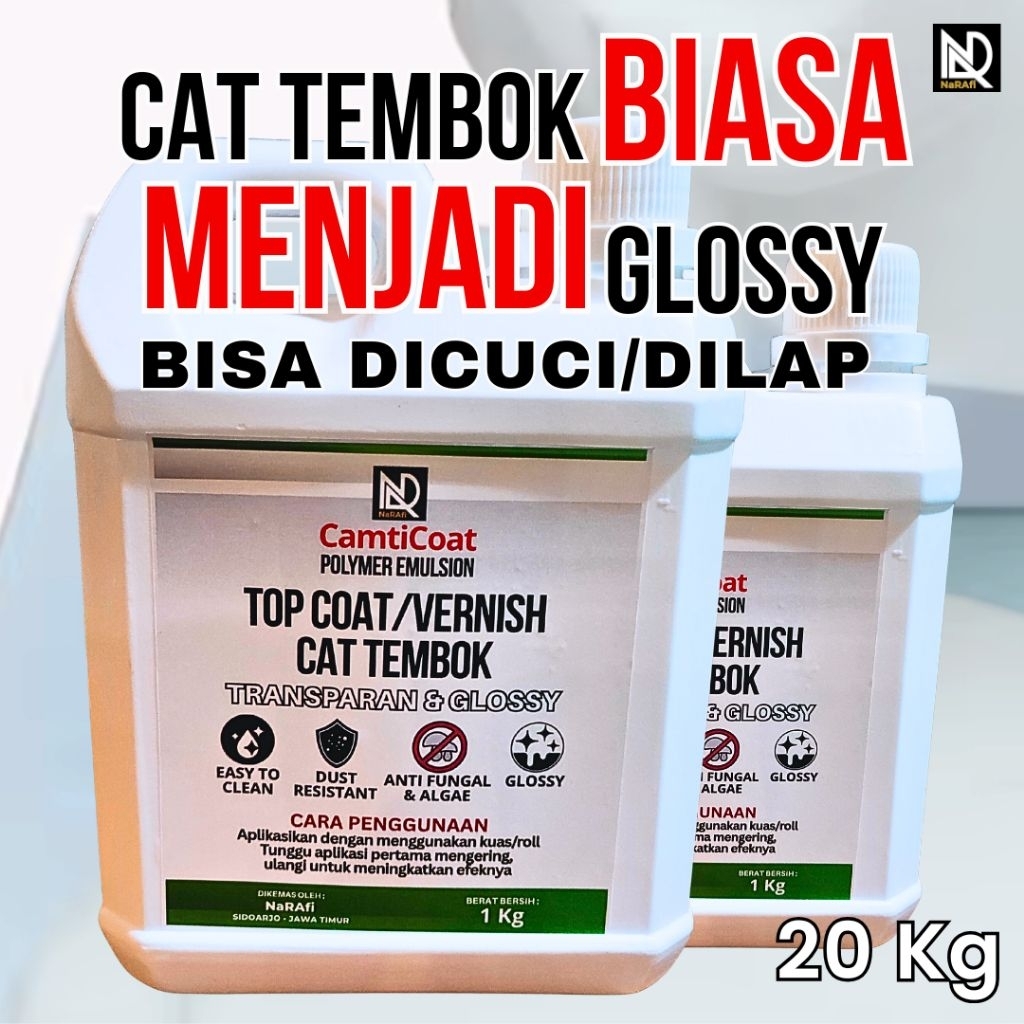 Top coat cat tembok 20KG / Acrylic / Pelapis cat tembok waterbased  / pelapis clear / Cat tembok / l