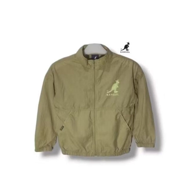 KANGOL Kids WB Windbreaker UV Protect Running Jacket Mustard Size tag 120 fit 5-6 years (P47xL40)
