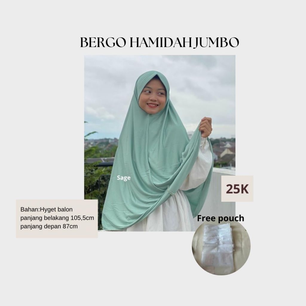 FARRHIJAB-Bergo HamidahJumbo Xl/Hijab instan bergo hamidah